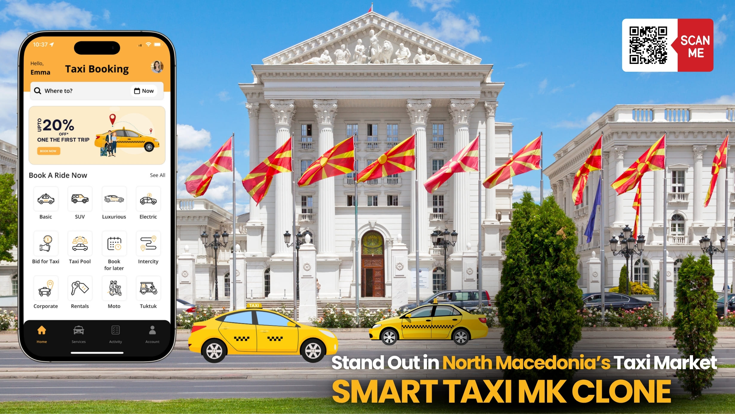 Drive Success in North Macedonia with the SMART TAXI MK Clone App