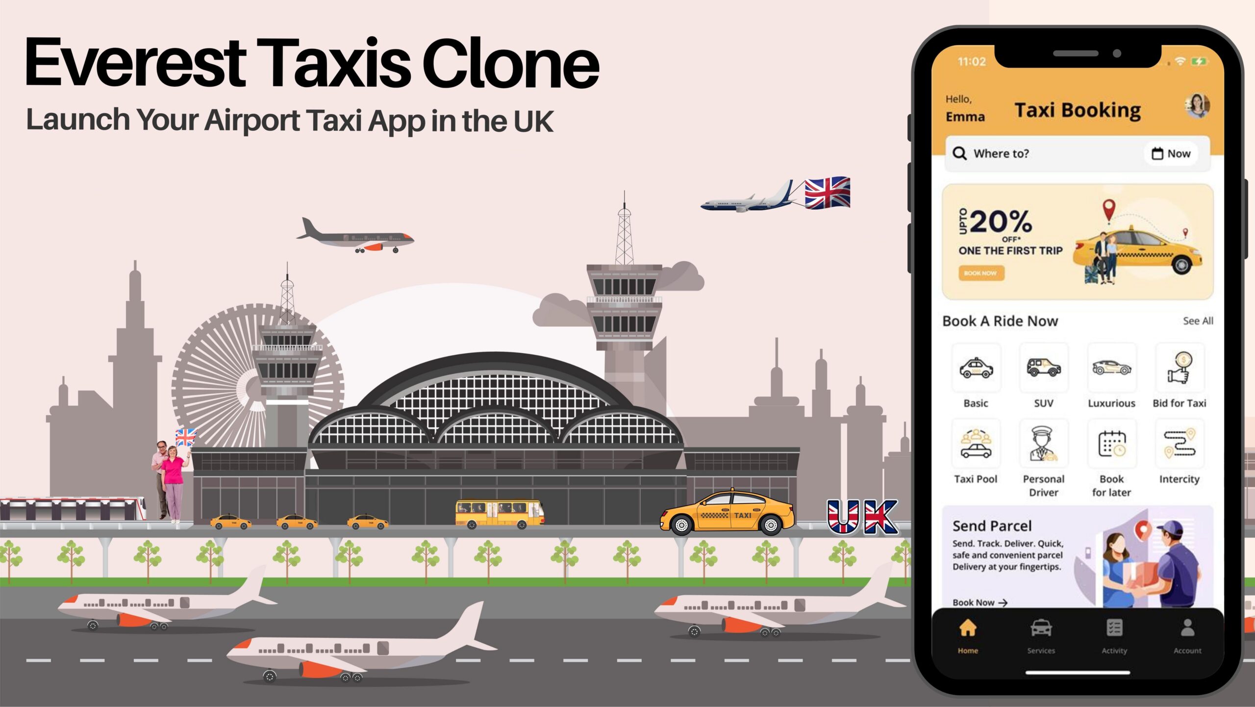 How to Build an Airport Taxi Services App in the UK Using Everest Taxis Clone