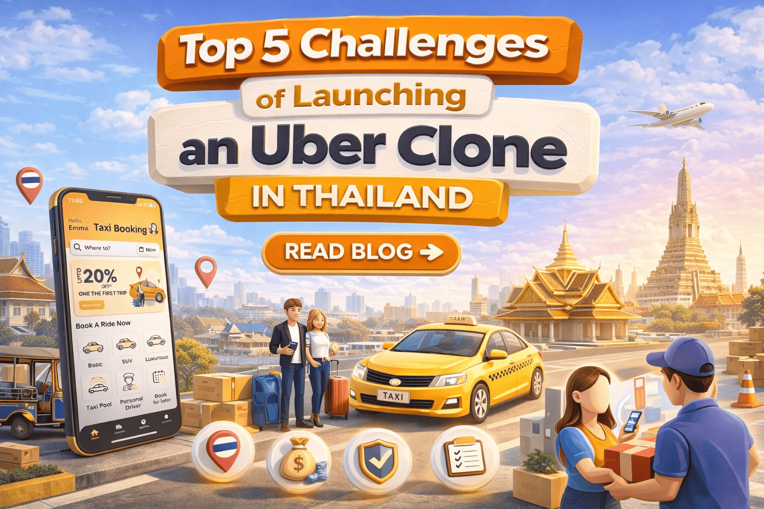 5 Major Challenges of Building an Uber Clone in Thailand