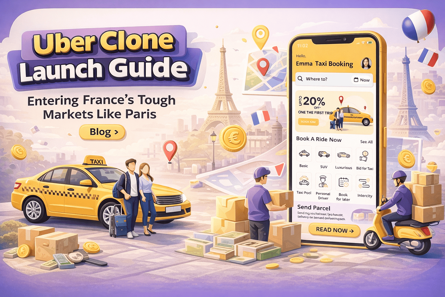 Uber Clone Launch Guide: Entering France’s Tough Markets Like Paris