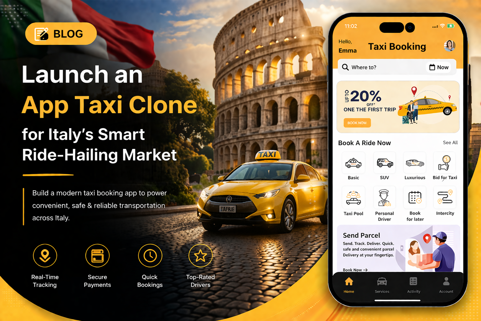 Build a Smart Ride-Hailing Business in Italy with an App Taxi Clone