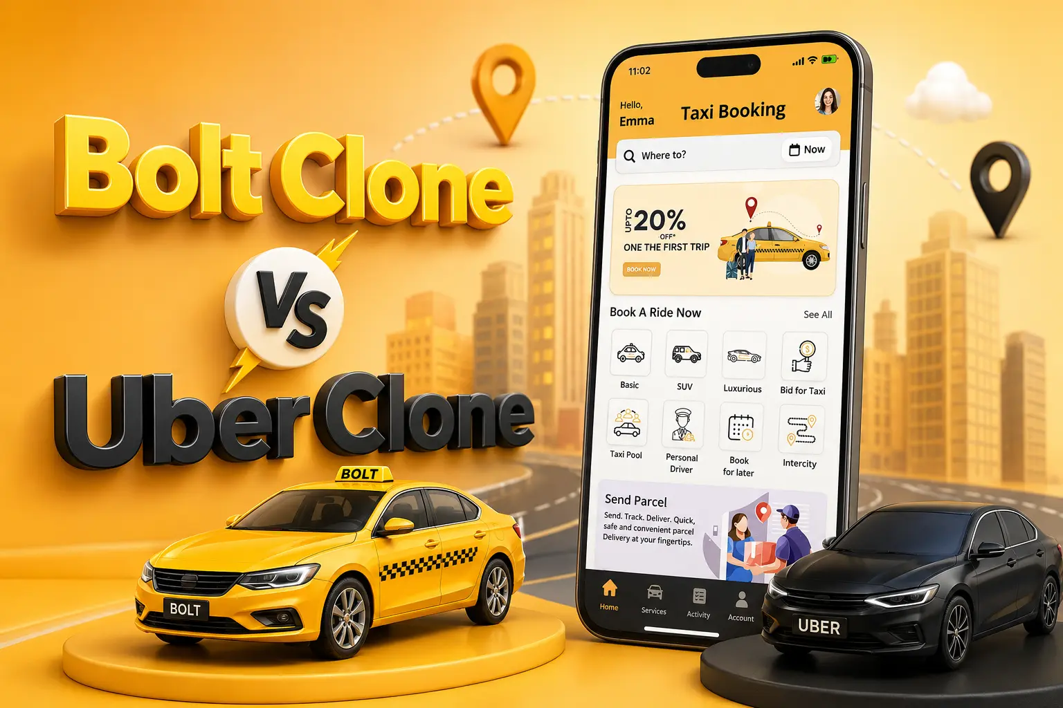 Bolt Clone vs Uber Clone: What’s the Difference?