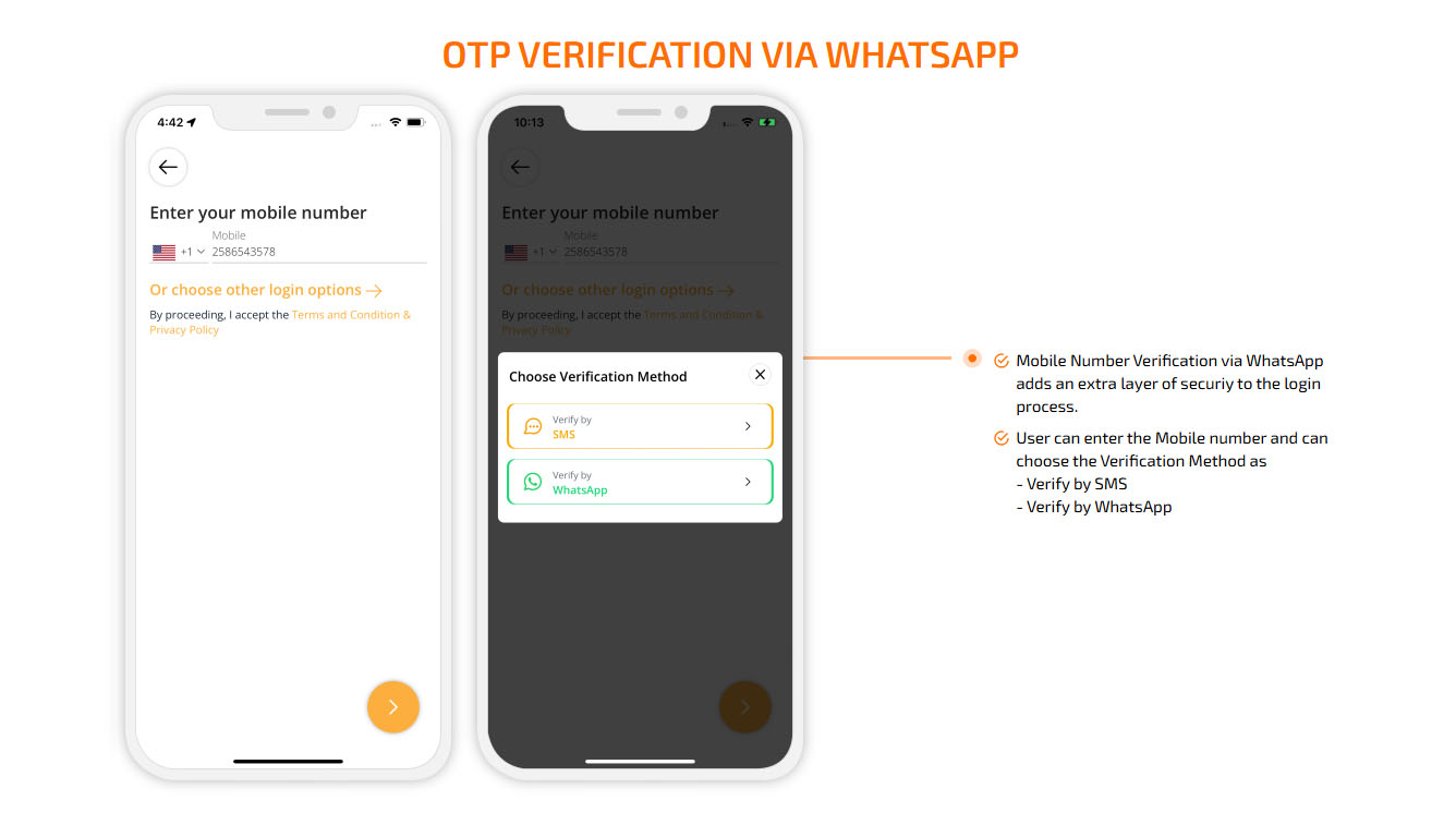 otp Verification via whatsapp