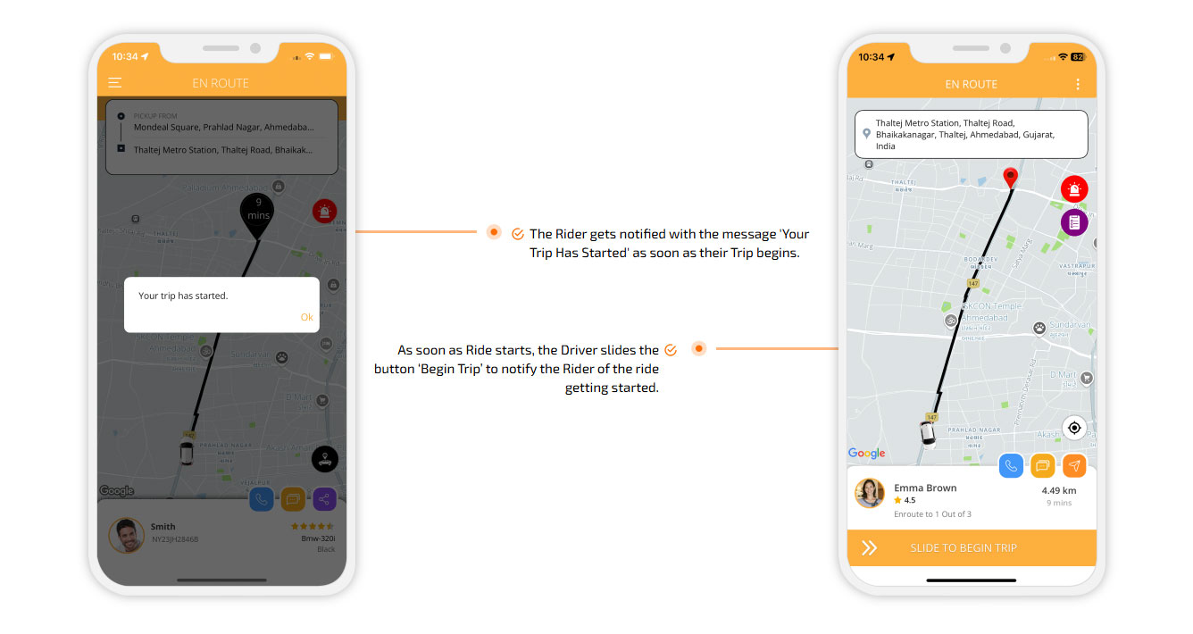 Rider Notification Massage
