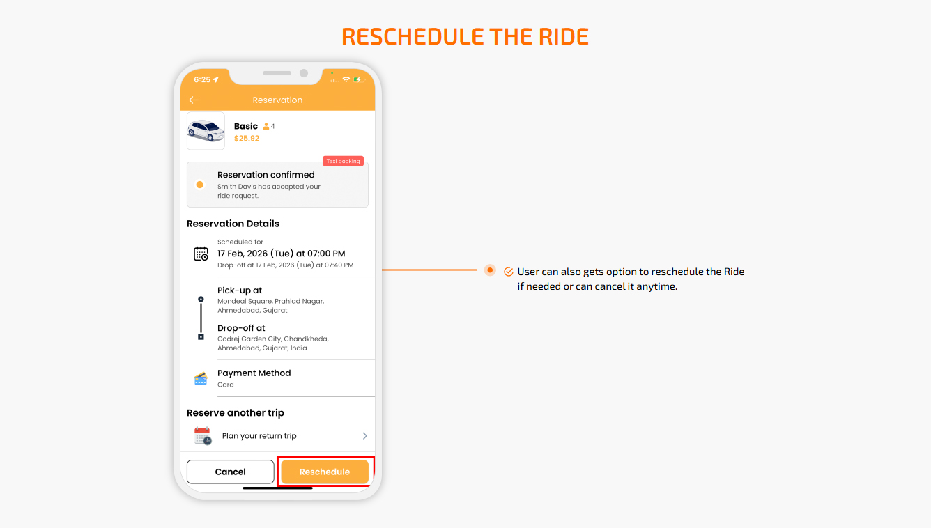 Reschedule Ride