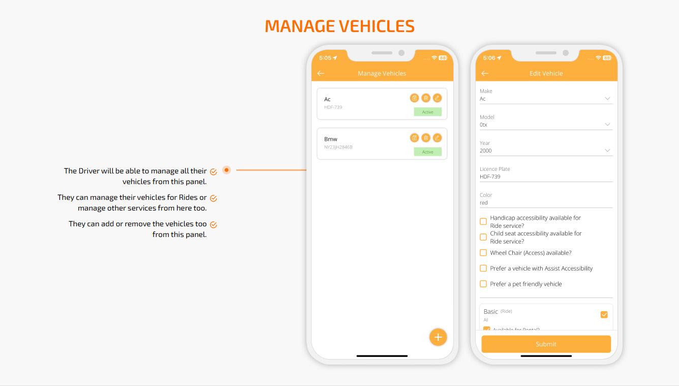 Manage Vehicles