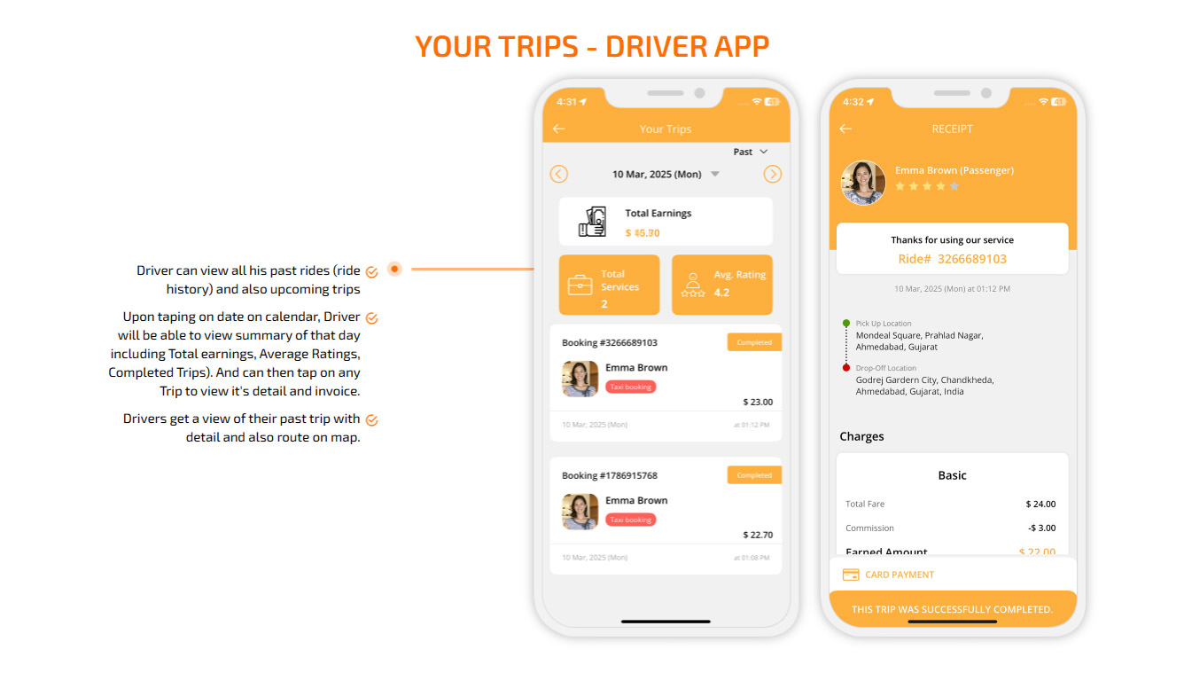 Your Trips - Driver App