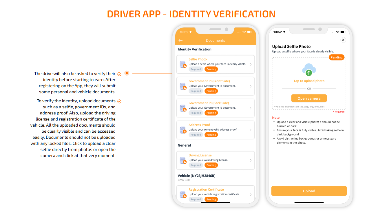 Driver app - Identity verification