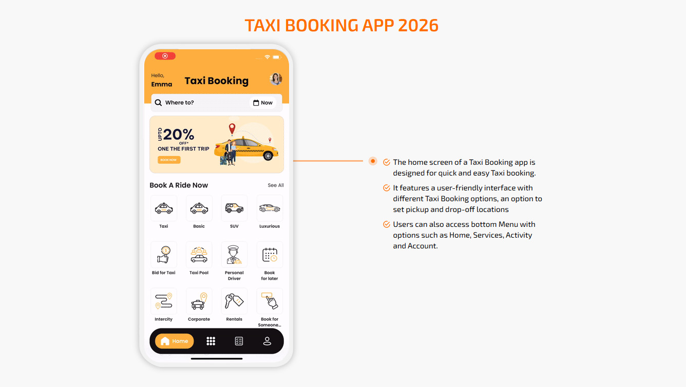 Taxi Booking App 2026