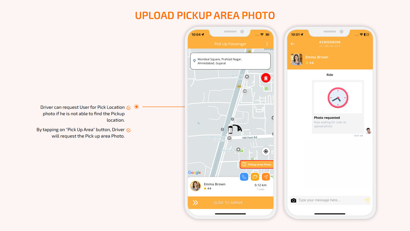 Upload Pickup Area Photo
